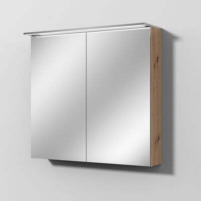Sanipa Reflection Spiegelschrank MALTE 80 mit LED-Aufsatzleuchte, Eiche Natural-Touch SD15285 Sanipa Reflection Spiegelschrank MALTE 80 mit LED-Aufsatzleuchte, Eiche Natural-Touch SD15285