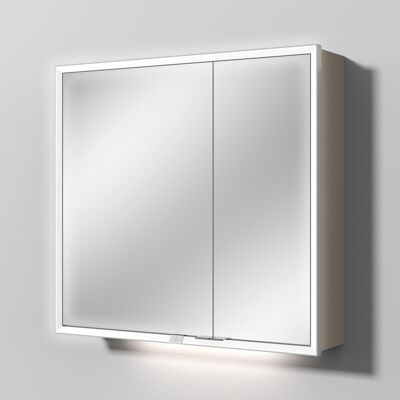 Sanipa Reflection Spiegelschrank MILO 80 mit LED-Beleuchtung, Sandgrau-Matt, AU03267 AU03267 Sanipa Reflection Spiegelschrank MILO 80 mit LED-Beleuchtung, Sandgrau-Matt, AU03267 AU03267