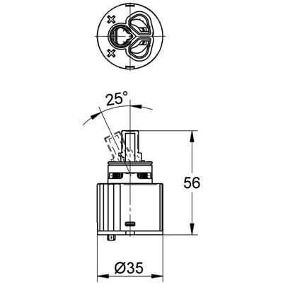 Grohe EICHELBERG Keramik-Kartusche 440430 35mm integr. Temperatur- und Mengenbegrenzung, 44043000 44043000 Grohe EICHELBERG Keramik-Kartusche 440430 35mm integr. Temperatur- und Mengenbegrenzung, 44043000 44043000