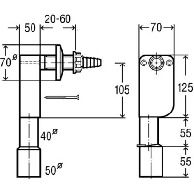 Hoesch Wandsifon zur Entleerung des Dampfgenerators und Duftdispensers 27775 Hoesch Wandsifon zur Entleerung des Dampfgenerators und Duftdispensers 27775