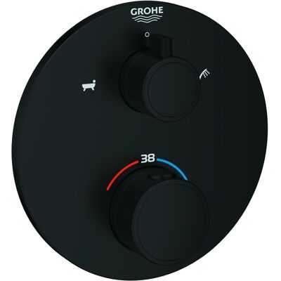 Grohe Thermostat-Wannenarmatur Grohtherm 102210 2 Abgänge FMS für 35604 rund matt black, 1022102430 1022102430 Grohe Thermostat-Wannenarmatur Grohtherm 102210 2 Abgänge FMS für 35604 rund matt black, 1022102430 1022102430