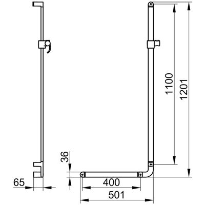 Keuco Elegance Winkelgriff - Links - Chrom - 501/1201 mm - Duschzubehör Keuco Elegance Winkelgriff - Links - Chrom - 501/1201 mm - Duschzubehör