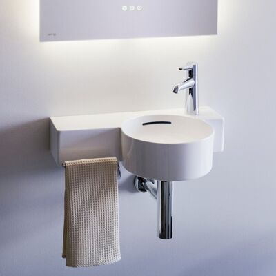 LAUFEN H815284 Handwaschbecken - Wandhängend, asymmetrisch, Ablage links, rechtses Hahnloch LAUFEN H815284 Handwaschbecken - Wandhängend, asymmetrisch, Ablage links, rechtses Hahnloch