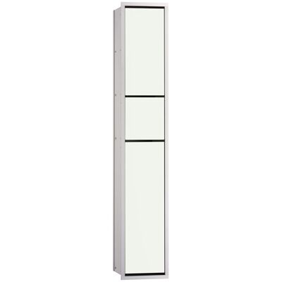 emco Gäste-WC-Modul asis 150 Unterputz, 964 mm, aluminium / optiwhite Doppelfach mit Boden, mit Papi 976027470 emco Gäste-WC-Modul asis 150 Unterputz, 964 mm, aluminium / optiwhite Doppelfach mit Boden, mit Papi 976027470