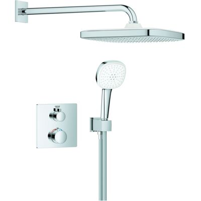 Grohe Grohtherm Unterputz-Duschsystem - Quadratisch, Chrom, Thermostatventil Grohe Grohtherm Unterputz-Duschsystem - Quadratisch, Chrom, Thermostatventil