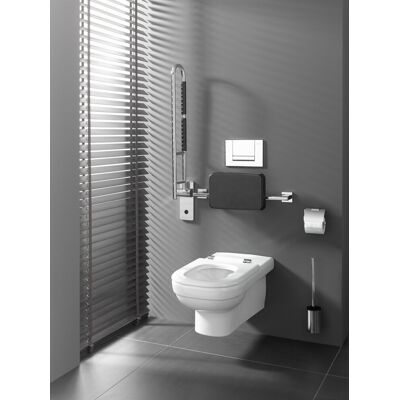emco system 2 Stützklappgriff 850 mm, gebremste Version mit Befestigungsmaterial, chrom / schwarz, 3 358521285 emco system 2 Stützklappgriff 850 mm, gebremste Version mit Befestigungsmaterial, chrom / schwarz, 3 358521285