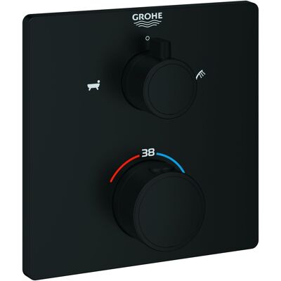 Grohe Thermostat-Wannenarmatur Grohtherm 102211 2 Abg. FMS für 35604 eckig matt black, 1022112430 1022112430 Grohe Thermostat-Wannenarmatur Grohtherm 102211 2 Abg. FMS für 35604 eckig matt black, 1022112430 1022112430