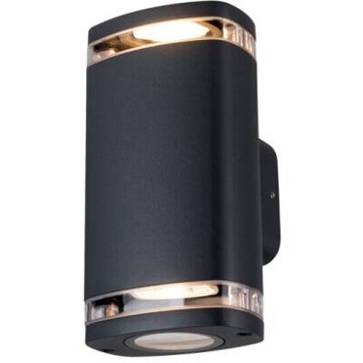 Kanlux ZEVI EL Wandleuchte UP and Down 2x GU10 max. 10W schwarz mit Lichtstreifen IP54 Kanlux 38886 Kanlux ZEVI EL Wandleuchte UP and Down 2x GU10 max. 10W schwarz mit Lichtstreifen IP54 Kanlux 38886