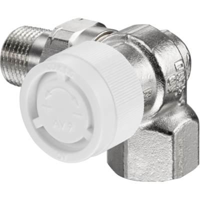 Oventrop Baureihe AV 9 Thermostatventil 1183471 DN 10, Winkel/Eck, rechts, Messing vernickelt Oventrop Baureihe AV 9 Thermostatventil 1183471 DN 10, Winkel/Eck, rechts, Messing vernickelt