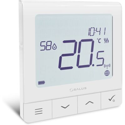 Premium Salus ultraflacher Raumthermostat 113611 wiederaufladbarer Akku mit großem Display Premium Salus ultraflacher Raumthermostat 113611 wiederaufladbarer Akku mit großem Display