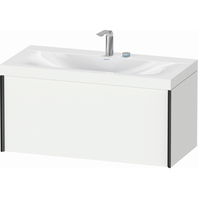 Duravit XViu Waschtisch-Unterschrank XV4611EB218C 100x48cm, 1 Auszug, 2 Hahnlöcher, schwarz matt, Rahmen C, weiß matt Duravit XViu Waschtisch-Unterschrank XV4611EB218C 100x48cm, 1 Auszug, 2 Hahnlöcher, schwarz matt, Rahmen C, weiß matt