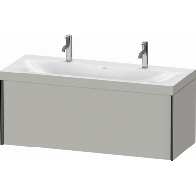 Duravit Xviu C-Bonded Set Doppelwaschtisch 1200x480mm - Betongrau Matt/Profil Schwarz Matt Duravit Xviu C-Bonded Set Doppelwaschtisch 1200x480mm - Betongrau Matt/Profil Schwarz Matt