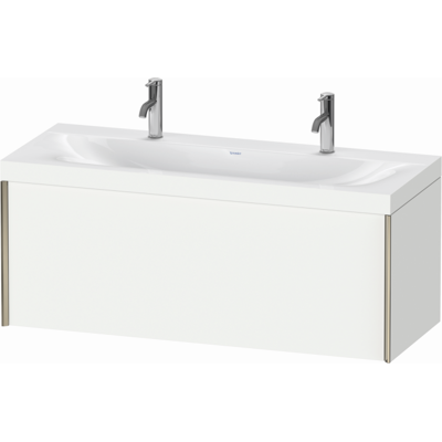 Duravit XViu Waschtisch-Unterschrank XV4613OB118C 120x48cm, 1 Auszug, champagner matt, Rahmen C, weiß matt Duravit XViu Waschtisch-Unterschrank XV4613OB118C 120x48cm, 1 Auszug, champagner matt, Rahmen C, weiß matt