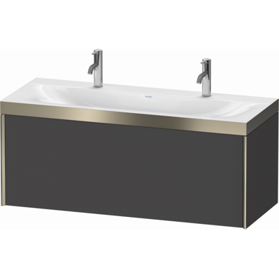 Duravit Xviu C-Bonded Set Doppelwaschtisch 1200x480mm - Graphit Matt/Champagner Matt Duravit Xviu C-Bonded Set Doppelwaschtisch 1200x480mm - Graphit Matt/Champagner Matt