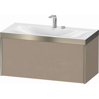Duravit XViu Waschtisch-Unterschrank XV4611EB175P 100x48cm, 1 Auszug, 2 Hahnlöcher, champagner matt, Rahmen P, leinen Duravit XViu Waschtisch-Unterschrank XV4611EB175P 100x48cm, 1 Auszug, 2 Hahnlöcher, champagner matt, Rahmen P, leinen