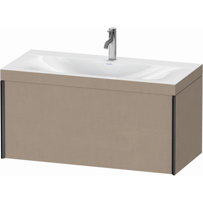 Duravit XViu Waschtisch-Unterschrank XV4611OB275C 100x48cm, 1 Auszug, 1 Hahnloch, schwarz matt, Rahmen C, leinen Duravit XViu Waschtisch-Unterschrank XV4611OB275C 100x48cm, 1 Auszug, 1 Hahnloch, schwarz matt, Rahmen C, leinen