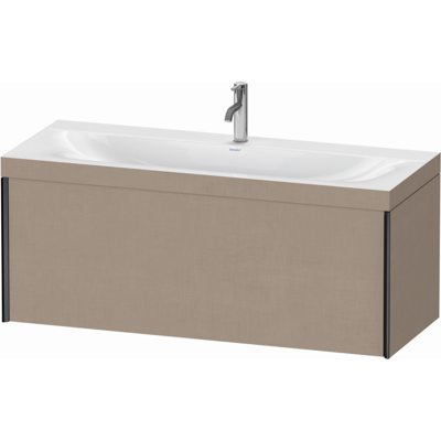 Duravit XViu Waschtisch-Unterschrank XV4612OB275C 120x48cm, 1 Auszug, 1 Hahnloch, schwarz matt, Rahmen C, leinen Duravit XViu Waschtisch-Unterschrank XV4612OB275C 120x48cm, 1 Auszug, 1 Hahnloch, schwarz matt, Rahmen C, leinen