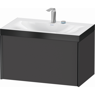 Duravit XViu C-Bonded Waschtisch- und Unterschrank-Set - Schwarz Matt / Graphit Matt - 80x48cm Duravit XViu C-Bonded Waschtisch- und Unterschrank-Set - Schwarz Matt / Graphit Matt - 80x48cm