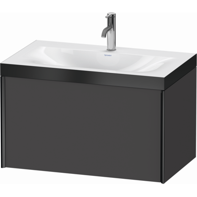 Duravit XViu Waschtisch-Unterschrank XV4610OB249P 80x48cm, 1 Auszug, 1 Hahnloch, schwarz matt, Rahmen P, graphit matt Duravit XViu Waschtisch-Unterschrank XV4610OB249P 80x48cm, 1 Auszug, 1 Hahnloch, schwarz matt, Rahmen P, graphit matt