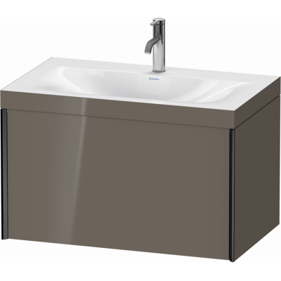 Duravit XViu Waschtisch-Unterschrank XV4610OB289C 80x48cm, 1 Auszug, 1 Hahnloch, schwarz matt, Rahmen C, flannel grey hochglanz Duravit XViu Waschtisch-Unterschrank XV4610OB289C 80x48cm, 1 Auszug, 1 Hahnloch, schwarz matt, Rahmen C, flannel grey hochglanz