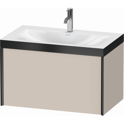 Duravit XViu Badezimmer-Set - Taupe Matt/Schwarz - C-bonded, Wandmontage, 1 Hahnloch Duravit XViu Badezimmer-Set - Taupe Matt/Schwarz - C-bonded, Wandmontage, 1 Hahnloch