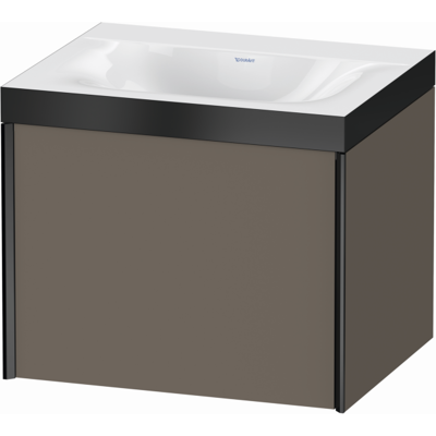 Duravit XViu Waschtisch-Unterschrank XV4609NB290P 60x48cm, 1 Auszug, ohne Hahnloch, schwarz matt, Rahmen P, flannel grey seidenmatt Duravit XViu Waschtisch-Unterschrank XV4609NB290P 60x48cm, 1 Auszug, ohne Hahnloch, schwarz matt, Rahmen P, flannel grey seidenmatt