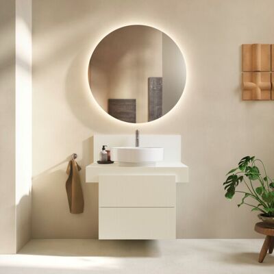 Duravit Balcoon Konsole BA90560IDID0000 80 x 55 x 37 cm, 1 Ausschnitt Becken Mitte, Elfenbein matt Duravit Balcoon Konsole BA90560IDID0000 80 x 55 x 37 cm, 1 Ausschnitt Becken Mitte, Elfenbein matt
