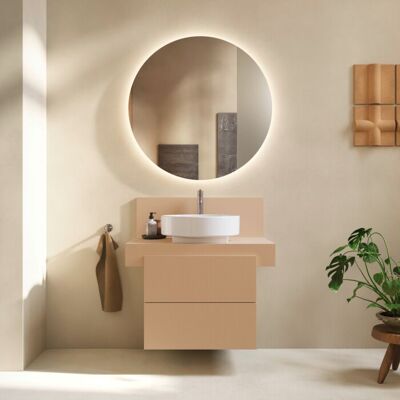 Duravit Balcoon Konsole BA90560IHIH0000 80 x 55 x 37 cm, 1 Ausschnitt Becken Mitte, Terraccino matt Duravit Balcoon Konsole BA90560IHIH0000 80 x 55 x 37 cm, 1 Ausschnitt Becken Mitte, Terraccino matt