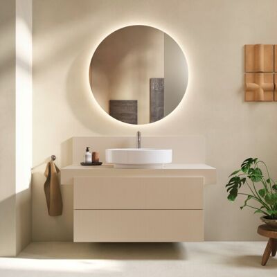 Duravit Balcoon Konsole BA90580IEIE0000 120 x 55 x 37 cm, 1 Ausschnitt, Becken Mitte, Sandbeige matt Duravit Balcoon Konsole BA90580IEIE0000 120 x 55 x 37 cm, 1 Ausschnitt, Becken Mitte, Sandbeige matt