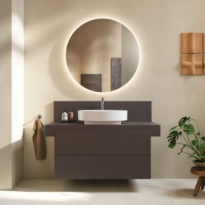 Duravit Balcoon Konsole BA90580IGIG0000 120 x 55 x 37 cm, 1 Ausschnitt, Becken Mitte, Schieferbraun matt Duravit Balcoon Konsole BA90580IGIG0000 120 x 55 x 37 cm, 1 Ausschnitt, Becken Mitte, Schieferbraun matt