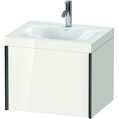 Duravit XViu Waschtisch-Unterschrank XV4609OB222C 60x48cm, 1 Auszug, 1 Hahnloch, schwarz matt, Rahmen C, weiß hochglanz Duravit XViu Waschtisch-Unterschrank XV4609OB222C 60x48cm, 1 Auszug, 1 Hahnloch, schwarz matt, Rahmen C, weiß hochglanz