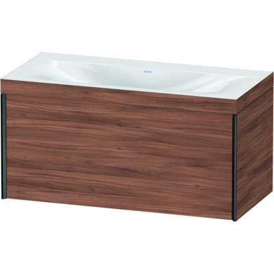 Duravit Nussbaum Natur/Schwarz Matt Wandwaschtisch-Set - C-bonded - 1000mm Duravit Nussbaum Natur/Schwarz Matt Wandwaschtisch-Set - C-bonded - 1000mm