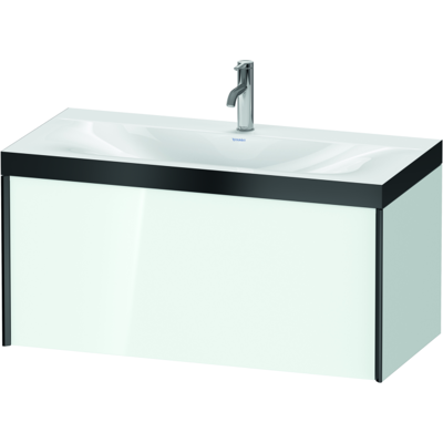 Duravit Hochglanz Weiß / Profil Schwarz Matt Wandhäng Washbasin - Set Duravit Hochglanz Weiß / Profil Schwarz Matt Wandhäng Washbasin - Set