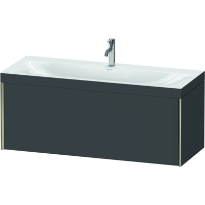 Duravit XViu Waschtisch-Unterschrank XV4612OB149C 120x48cm, 1 Auszug, 1 Hahnloch, champagner matt, Rahmen C, graphit matt Duravit XViu Waschtisch-Unterschrank XV4612OB149C 120x48cm, 1 Auszug, 1 Hahnloch, champagner matt, Rahmen C, graphit matt