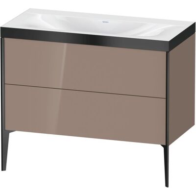 Duravit XViu Waschtisch-Unterschrank XV4711NB286P 100x48cm, 2 Auszüge, ohne Hahnloch, schwarz matt, Rahmen P, cappucino hochglanz Duravit XViu Waschtisch-Unterschrank XV4711NB286P 100x48cm, 2 Auszüge, ohne Hahnloch, schwarz matt, Rahmen P, cappucino hochglanz