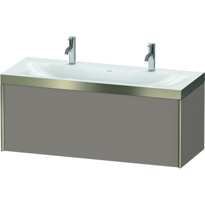 Duravit Xviu C-Bonded Set Doppelwaschtisch 1200x480mm - Basalt & Champagner Matt Duravit Xviu C-Bonded Set Doppelwaschtisch 1200x480mm - Basalt & Champagner Matt