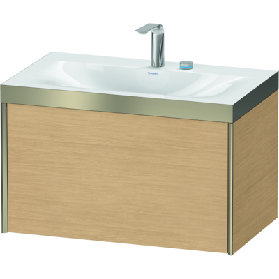 Duravit Xviu C-Bonded Set - Waschtisch 80x48cm, Eiche Natur/Profil Champagner Matt Duravit Xviu C-Bonded Set - Waschtisch 80x48cm, Eiche Natur/Profil Champagner Matt