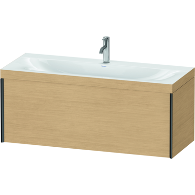 Duravit XViu Waschtisch-Unterschrank XV4612OB230C 120x48cm, 1 Auszug, 1 Hahnloch, schwarz matt, Rahmen C, Eiche natur Duravit XViu Waschtisch-Unterschrank XV4612OB230C 120x48cm, 1 Auszug, 1 Hahnloch, schwarz matt, Rahmen C, Eiche natur
