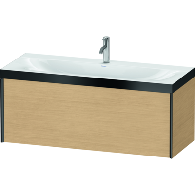 Duravit XViu Waschtisch-Unterschrank XV4612OB230P 120x48cm, 1 Auszug, 1 Hahnloch, schwarz matt, Rahmen P, Eiche natur Duravit XViu Waschtisch-Unterschrank XV4612OB230P 120x48cm, 1 Auszug, 1 Hahnloch, schwarz matt, Rahmen P, Eiche natur