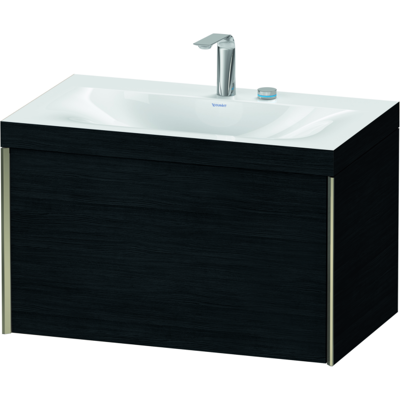 Duravit XViu Eiche Schwarz/Champagner Matt Set - Waschtisch 80x48 cm Duravit XViu Eiche Schwarz/Champagner Matt Set - Waschtisch 80x48 cm