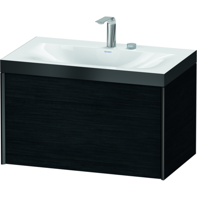 Duravit XViu Waschtisch-Unterschrank XV4610EB216P 80x48cm, 1 Auszug, 2 Hahnlöcher, schwarz matt, Rahmen P, Eiche schwarz Duravit XViu Waschtisch-Unterschrank XV4610EB216P 80x48cm, 1 Auszug, 2 Hahnlöcher, schwarz matt, Rahmen P, Eiche schwarz