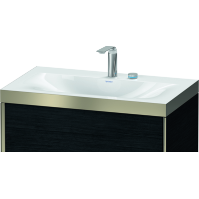 Duravit XViu Waschtisch-Unterschrank XV4610EB116P 80x48cm, 1 Auszug, 2 Hahnloch, champagner matt, Rahmen P, Eiche schwarz Duravit XViu Waschtisch-Unterschrank XV4610EB116P 80x48cm, 1 Auszug, 2 Hahnloch, champagner matt, Rahmen P, Eiche schwarz