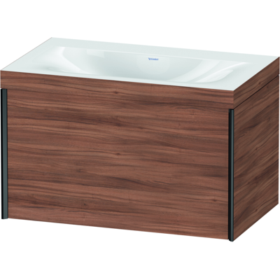 Duravit Nussbaum Natur/Profil Schwarz Matt Wandmontage Einzelnwaschtisch - C-bonded-Technologie Duravit Nussbaum Natur/Profil Schwarz Matt Wandmontage Einzelnwaschtisch - C-bonded-Technologie