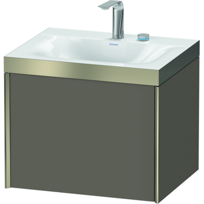 Duravit XViu Waschtisch-Unterschrank XV4609EB190P 60x48cm, 1 Auszug, 2 Hahnlöcher, champagner matt, Rahmen P, flannel grey seidenmatt Duravit XViu Waschtisch-Unterschrank XV4609EB190P 60x48cm, 1 Auszug, 2 Hahnlöcher, champagner matt, Rahmen P, flannel grey seidenmatt