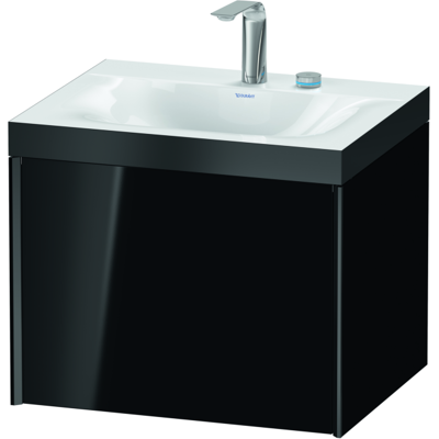 Duravit XViu Waschtisch-Unterschrank XV4609EB240P 60x48cm, 1 Auszug, 2 Hahnlöcher, schwarz matt, Rahmen P, schwarz hochglanz Duravit XViu Waschtisch-Unterschrank XV4609EB240P 60x48cm, 1 Auszug, 2 Hahnlöcher, schwarz matt, Rahmen P, schwarz hochglanz
