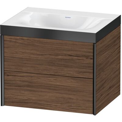 Duravit Nussbaum Dunkel/Schwarz Matt Wandhängendes Möbelwaschtisch-Set - Modell XV4614NB221P Duravit Nussbaum Dunkel/Schwarz Matt Wandhängendes Möbelwaschtisch-Set - Modell XV4614NB221P