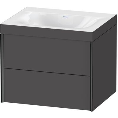 Duravit XViu Waschtisch-Unterschrank XV4614NB249C 60x48cm, 2 Schubkästen, ohne Hahnloch, schwarz matt, Rahmen C, graphit matt Duravit XViu Waschtisch-Unterschrank XV4614NB249C 60x48cm, 2 Schubkästen, ohne Hahnloch, schwarz matt, Rahmen C, graphit matt