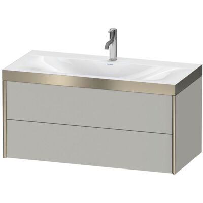 Duravit Betongrau Matt Wandhängendes Badezimmer-Set mit 2 Schubladen - XViu, Modell XV4616OB107P Duravit Betongrau Matt Wandhängendes Badezimmer-Set mit 2 Schubladen - XViu, Modell XV4616OB107P