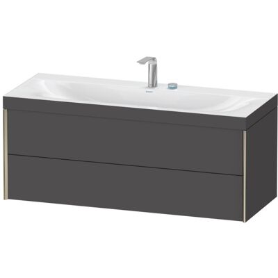 Duravit XViu Waschtisch-Unterschrank XV4617EB149C 120x48cm, 2 Schubkästen, 2 Hahnlöcher, champagner matt, Rahmen C, graphit matt Duravit XViu Waschtisch-Unterschrank XV4617EB149C 120x48cm, 2 Schubkästen, 2 Hahnlöcher, champagner matt, Rahmen C, graphit matt