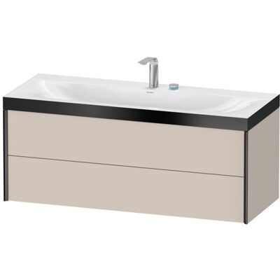 Duravit XViu Waschtisch-Unterschrank XV4617EB291P 120x48cm, 2 Schubkästen, 2 Hahnlöcher, schwarz matt, Rahmen P, taupe matt Duravit XViu Waschtisch-Unterschrank XV4617EB291P 120x48cm, 2 Schubkästen, 2 Hahnlöcher, schwarz matt, Rahmen P, taupe matt
